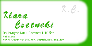 klara csetneki business card